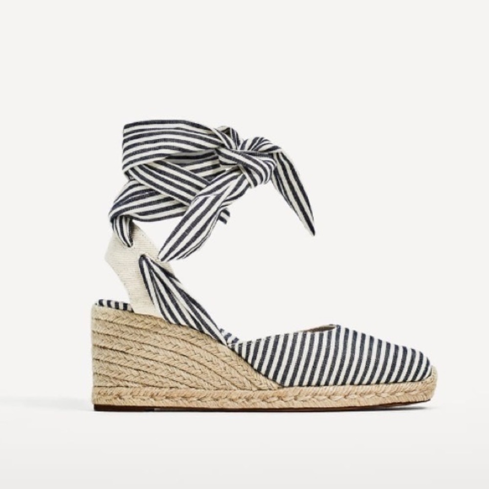 COPY - Striped Zara wedges